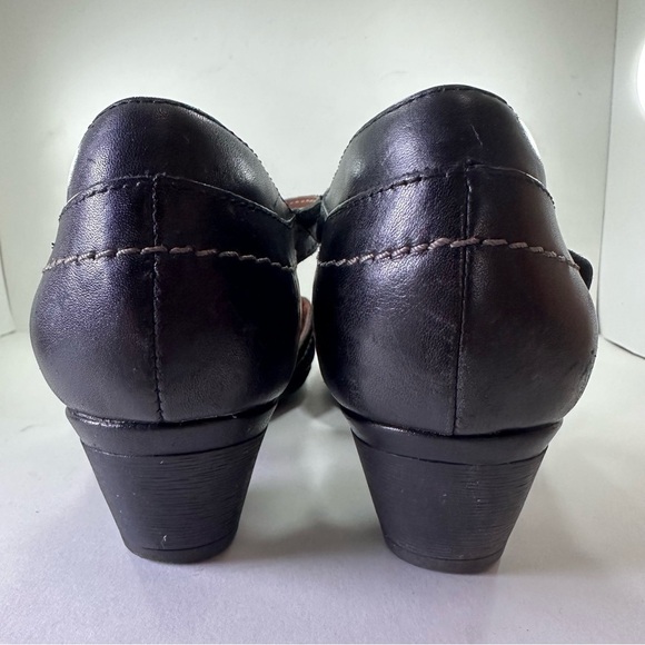 Rockport Cobb Hill Sandal Womens 7 T-Strap Block Heel Black Floral Leather Boho - Picture 8 of 10